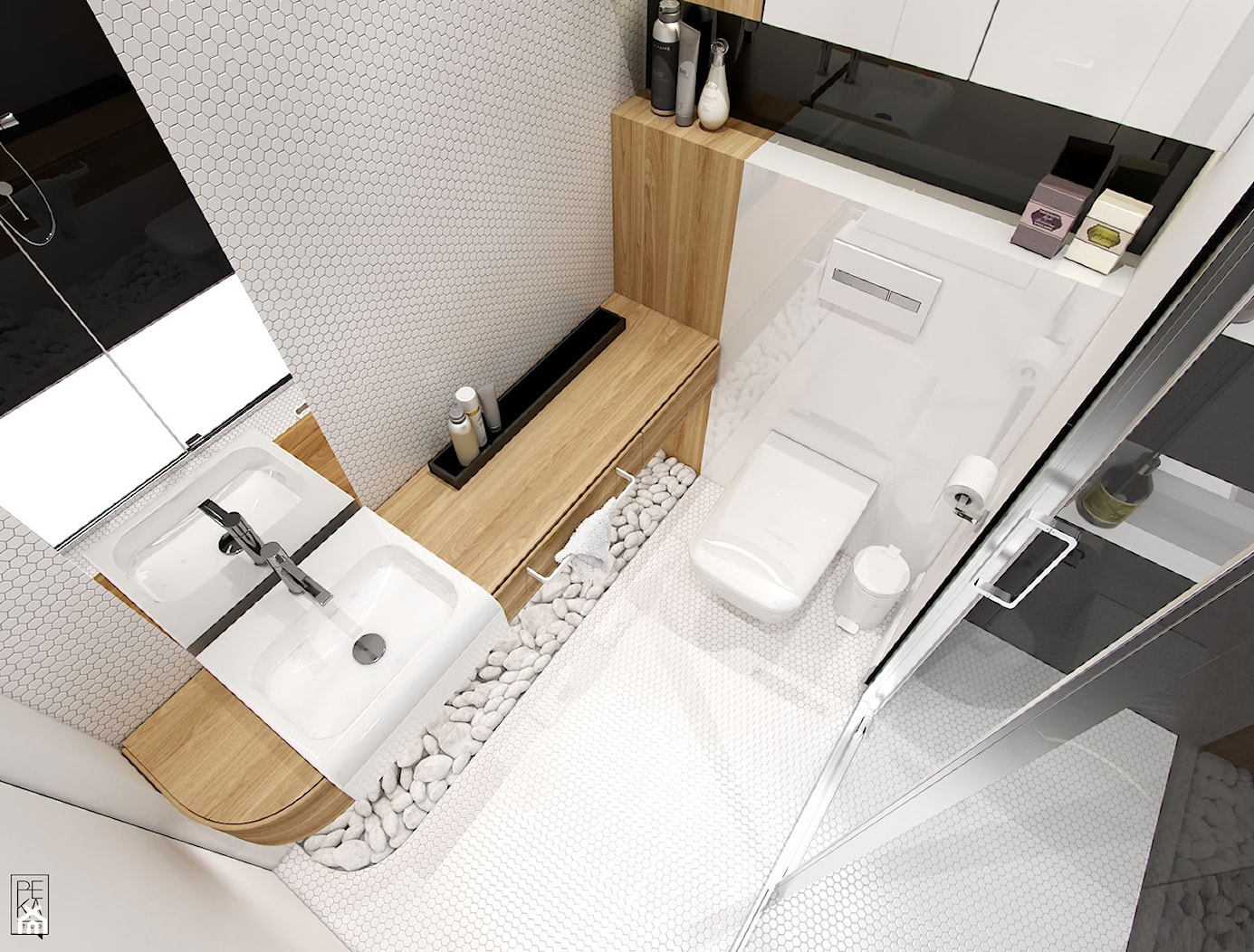 NOWOCZESNY SEGMENT - Mała łazienka, styl nowoczesny - zdjęcie od PEKA STUDIO - Homebook