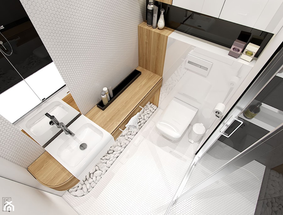 NOWOCZESNY SEGMENT - Mała łazienka, styl nowoczesny - zdjęcie od PEKA STUDIO
