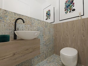 łazienka z gresem Aparici Carpet - Łazienka, styl nowoczesny - zdjęcie od architekt Karolina Radoń