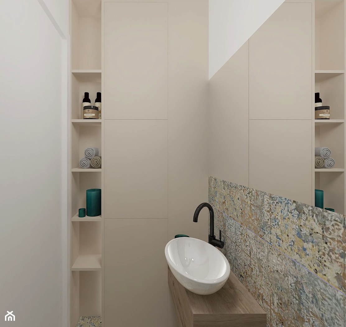 łazienka z gresem Aparici Carpet - Łazienka, styl nowoczesny - zdjęcie od architekt Karolina Radoń - Homebook