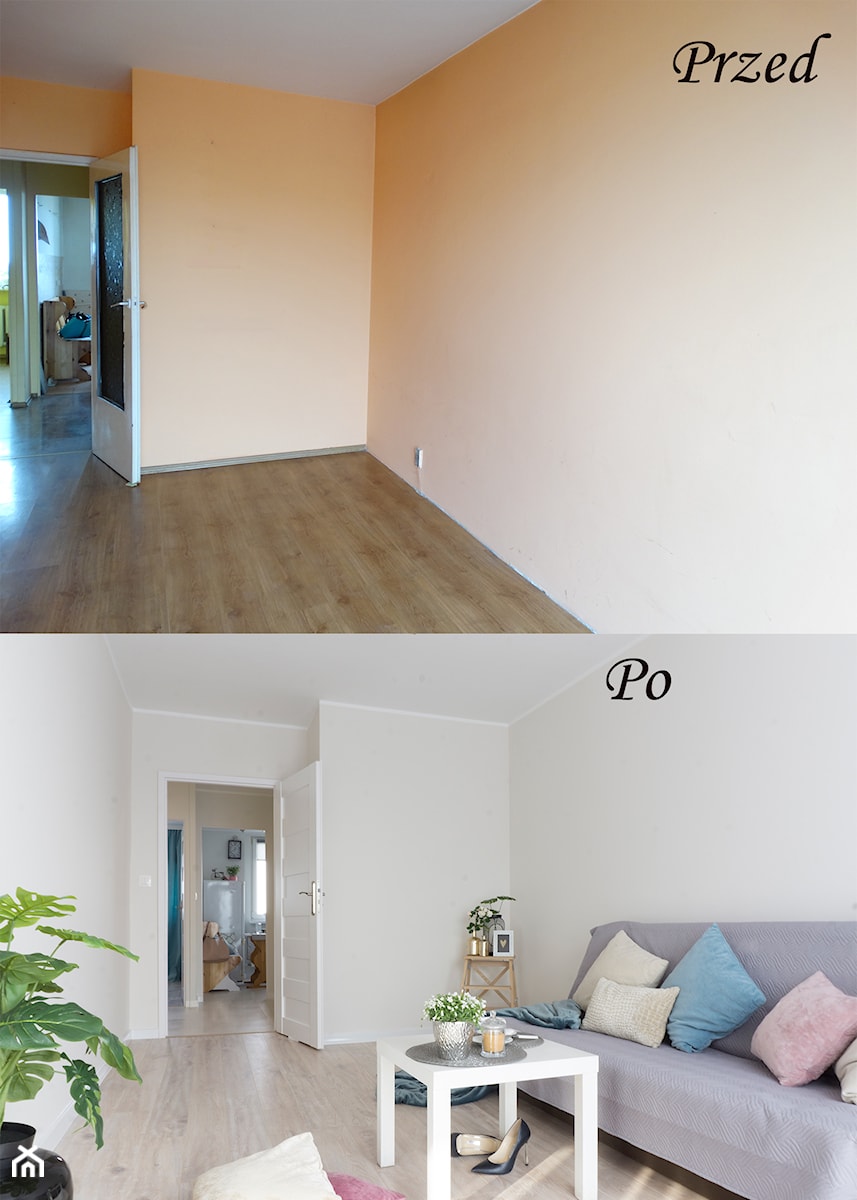 Wrocław mieszkanie w bloku 10 piętro - Średni beżowy salon, styl tradycyjny - zdjęcie od EO Nieruchomości