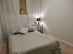 Saska Kępa, metamorfoza, remont generalny - Mała szara sypialnia - zdjęcie od EO Nieruchomości