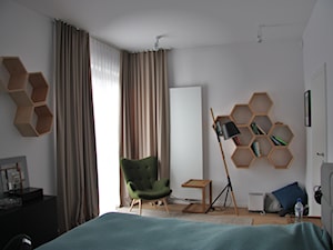 jasne zasłony do nowoczesnej skandynawskiej sypialni - zdjęcie od firanelle.pl