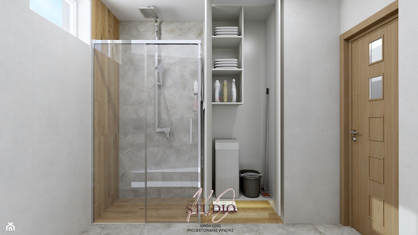Łazienka w bloku (Oświęcim) - Łazienka, styl nowoczesny - zdjęcie od KJ Studio Projektowanie wnętrz - Homebook