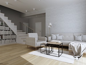 Dom w stylu skandynawskim - salon - Salon, styl skandynawski - zdjęcie od KJ Studio Projektowanie wnętrz