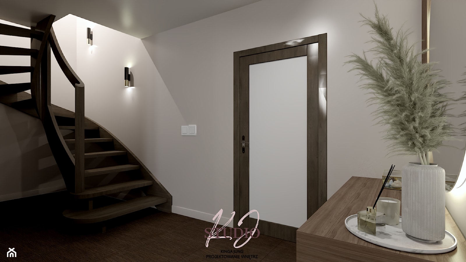 Klasyczny korytarz (Dom w Oświęcimiu) - Hol / przedpokój, styl tradycyjny - zdjęcie od KJ Studio Projektowanie wnętrz - Homebook