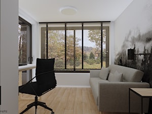 Gabinet w stylu industrialnym (Dom z widokiem na Beskidy) - Biuro, styl industrialny - zdjęcie od KJ Studio Projektowanie wnętrz