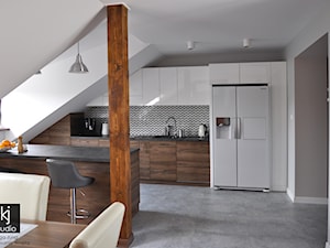 Mieszkanie na poddaszu 65m2 - realizacja - Kuchnia, styl nowoczesny - zdjęcie od KJ Studio Projektowanie wnętrz
