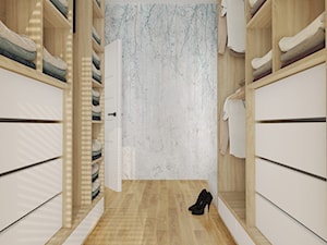 Garderoba przy głównej sypialni w domu jednorodzinnym - Garderoba, styl nowoczesny - zdjęcie od KJ Studio Projektowanie wnętrz