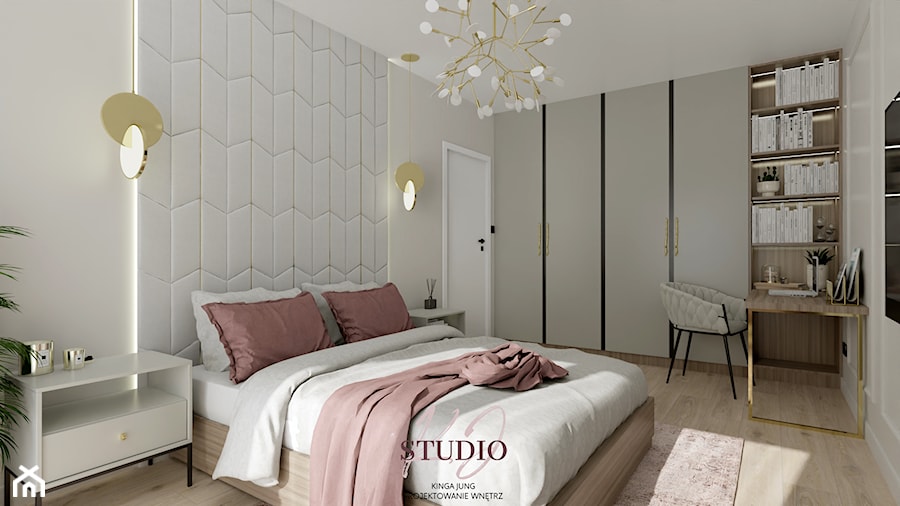 Sypialnia w stylu modern classic (Mieszkanie w Bielsku-Białej) - Sypialnia, styl nowoczesny - zdjęcie od KJ Studio Projektowanie wnętrz