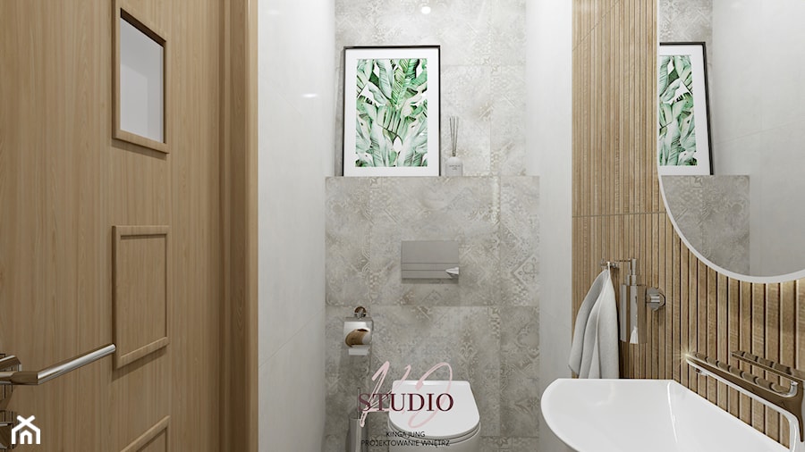Toaleta w bloku (Oświęcim) - Łazienka, styl nowoczesny - zdjęcie od KJ Studio Projektowanie wnętrz