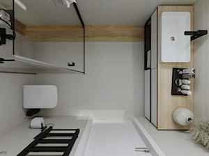Dom w stylu skandynawskim - łazienka na parterze - Łazienka, styl skandynawski - zdjęcie od KJ Studio Projektowanie wnętrz