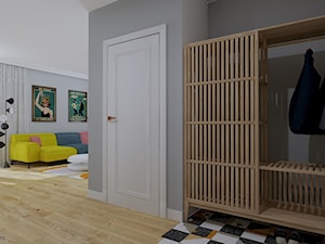 Kolorowe mieszkanie 55m2 - Hol / przedpokój, styl vintage - zdjęcie od KJ Studio Projektowanie wnętrz