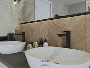 Łazienka w industrialnym klimacie (dom Wieprz) - Łazienka, styl industrialny - zdjęcie od KJ Studio Projektowanie wnętrz