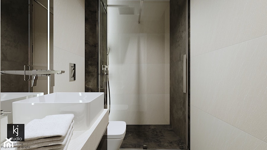 Minimalistyczna łazienka - Łazienka, styl nowoczesny - zdjęcie od KJ Studio Projektowanie wnętrz