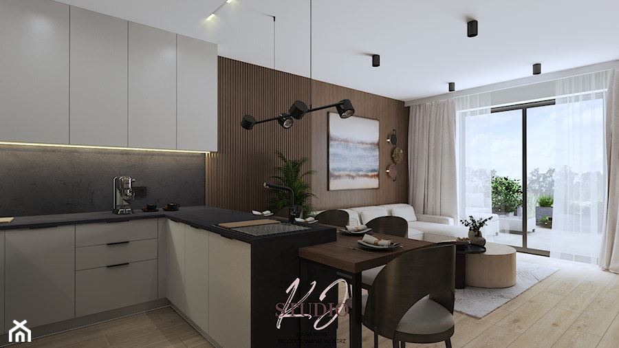 Przytulne i eleganckie mieszkanie - kuchnia (Oświęcim) - Kuchnia, styl nowoczesny - zdjęcie od KJ Studio Projektowanie wnętrz