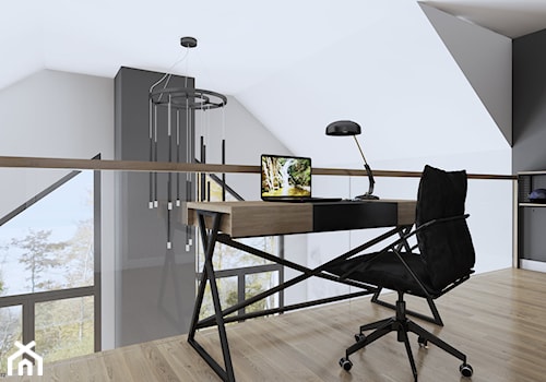 Dom dla miłośników gór - antresola - Biuro, styl nowoczesny - zdjęcie od KJ Studio Projektowanie wnętrz
