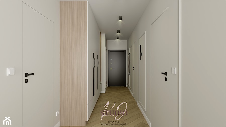 Przedpokój modern classic (Mieszkanie w Kętach) - Hol / przedpokój, styl nowoczesny - zdjęcie od KJ Studio Projektowanie wnętrz