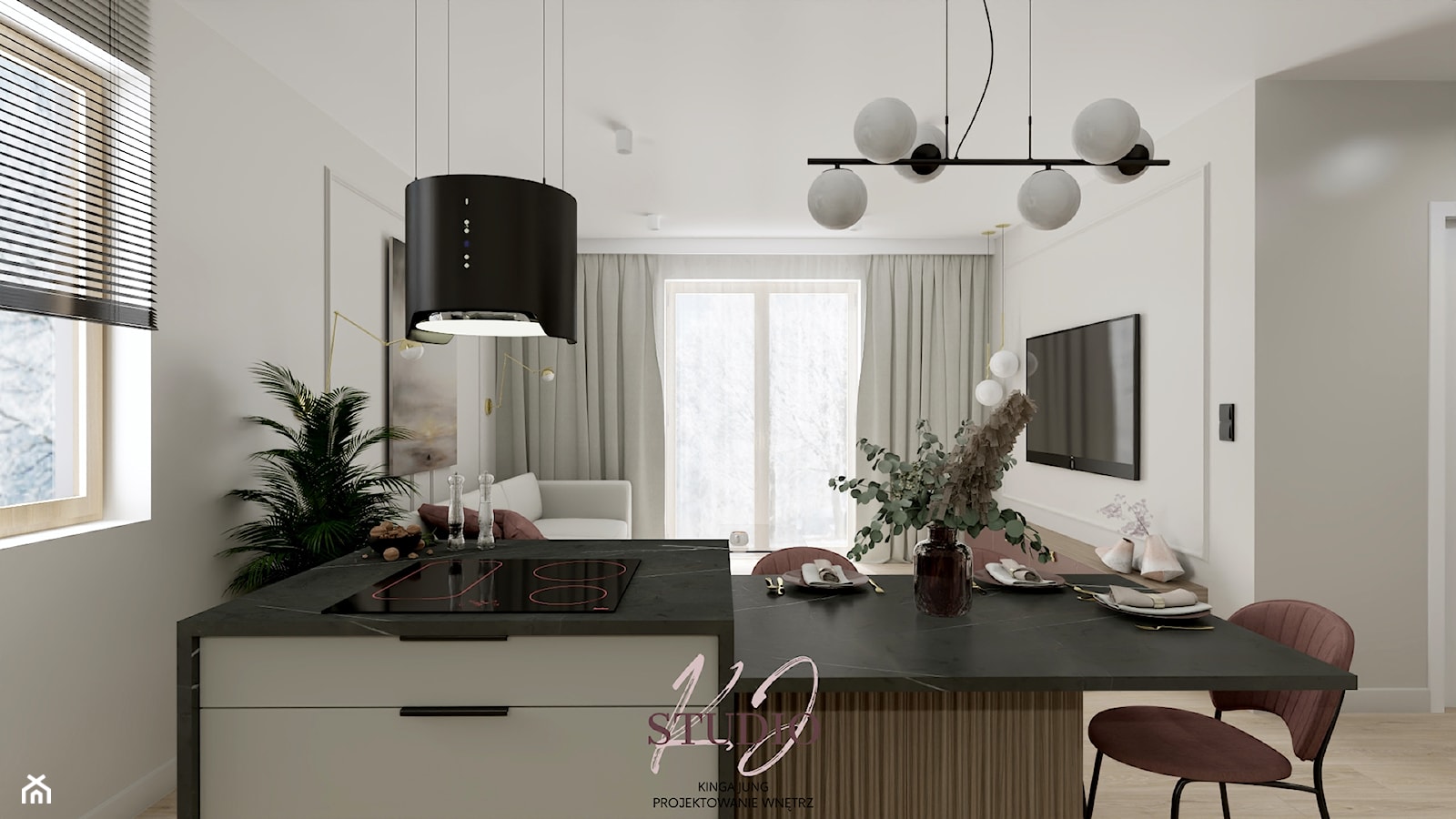 Kuchnia w stylu modern classic (Mieszkanie w Bielsku-Białej) - Kuchnia, styl nowoczesny - zdjęcie od KJ Studio Projektowanie wnętrz - Homebook
