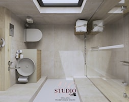 Łazienka w stylu japandi (dom Bielsko-Biała) - Łazienka, styl skandynawski - zdjęcie od KJ Studio Projektowanie wnętrz - Homebook
