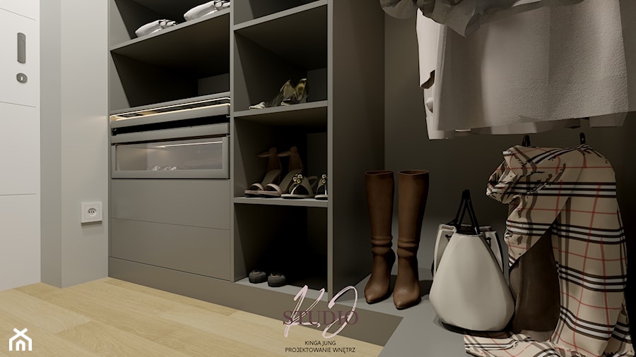 Nowoczesna garderoba (Pisarzowice) - Garderoba, styl nowoczesny - zdjęcie od KJ Studio Projektowanie wnętrz