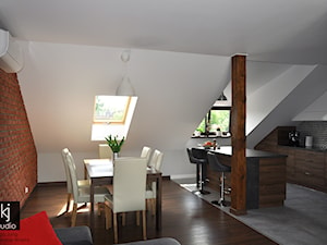 Mieszkanie na poddaszu 65m2 - realizacja - Jadalnia, styl nowoczesny - zdjęcie od KJ Studio Projektowanie wnętrz