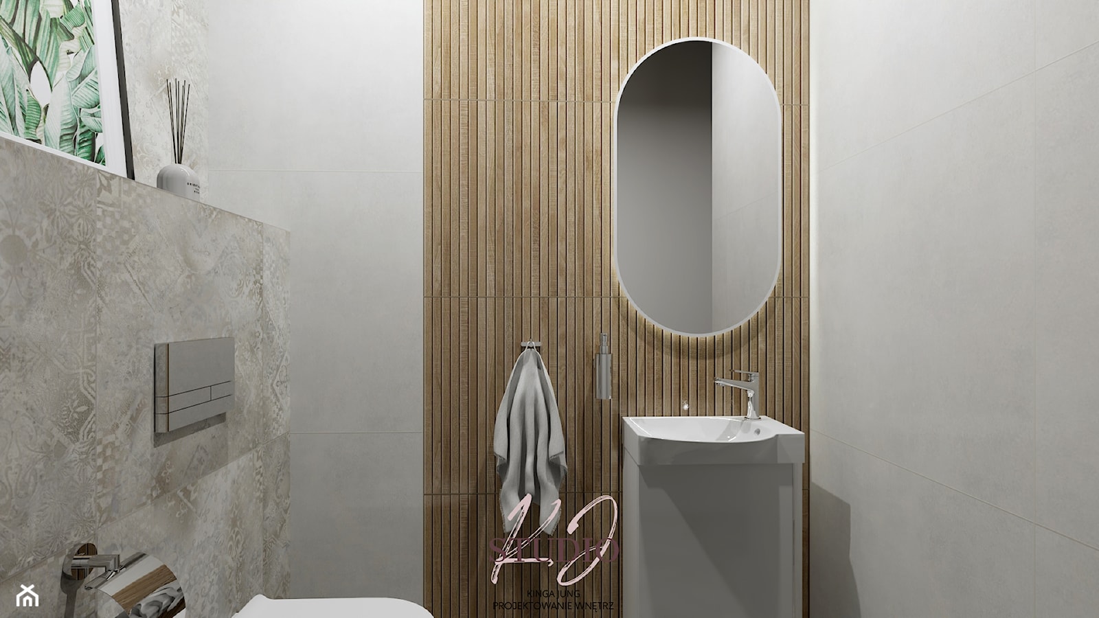 Toaleta w bloku (Oświęcim) - Jadalnia, styl nowoczesny - zdjęcie od KJ Studio Projektowanie wnętrz - Homebook