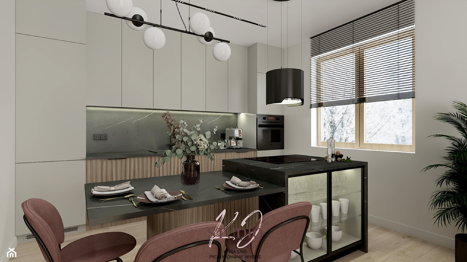 Kuchnia w stylu modern classic (Mieszkanie w Bielsku-Białej) - Kuchnia, styl nowoczesny - zdjęcie od KJ Studio Projektowanie wnętrz - Homebook