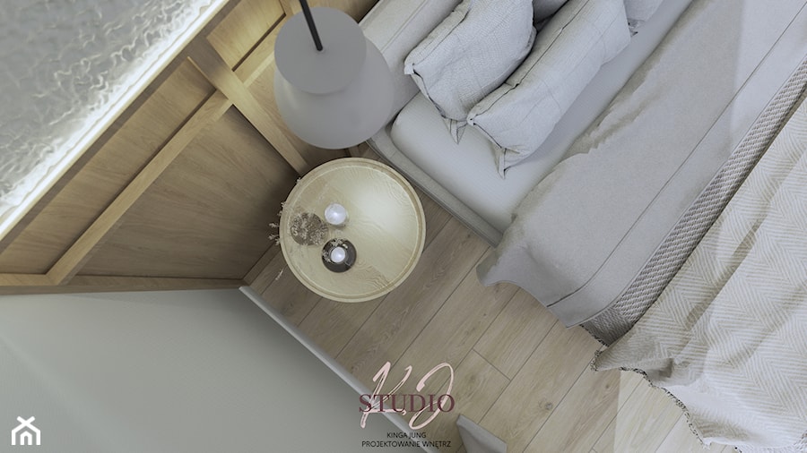 Sypialnia w stylu japandi (dom Bielsko-Biała) - Sypialnia, styl skandynawski - zdjęcie od KJ Studio Projektowanie wnętrz