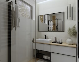 Dom w stylu skandynawskim - łazienka na parterze - Łazienka, styl skandynawski - zdjęcie od KJ Studio Projektowanie wnętrz - Homebook