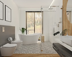 Łazienka przy głównej sypialni w domu jednorodzinnym - Łazienka, styl nowoczesny - zdjęcie od KJ Studio Projektowanie wnętrz - Homebook