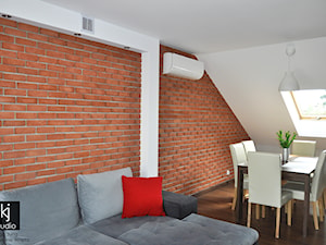 Mieszkanie na poddaszu 65m2 - realizacja - Salon, styl nowoczesny - zdjęcie od KJ Studio Projektowanie wnętrz