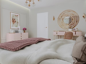 Kobieca sypialnia - Sypialnia, styl glamour - zdjęcie od KJ Studio Projektowanie wnętrz