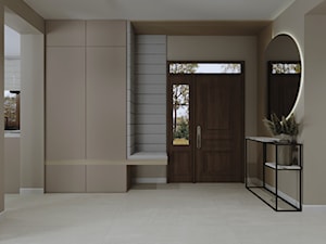 Parter domu w beżach - Hol / przedpokój, styl tradycyjny - zdjęcie od KJ Studio Projektowanie wnętrz