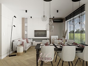 Jadalnia modern classic (Mieszkanie w Kętach) - Jadalnia, styl nowoczesny - zdjęcie od KJ Studio Projektowanie wnętrz