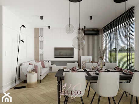 Aranżacje wnętrz - Jadalnia: Jadalnia modern classic (Mieszkanie w Kętach) - Jadalnia, styl nowoczesny - KJ Studio Projektowanie wnętrz. Przeglądaj, dodawaj i zapisuj najlepsze zdjęcia, pomysły i inspiracje designerskie. W bazie mamy już prawie milion fotografii!