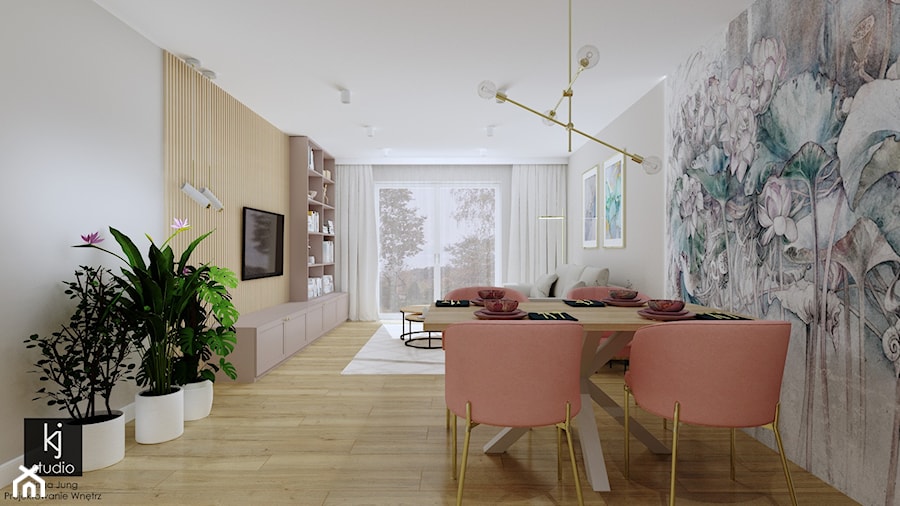 Mieszkanie w kobiecym stylu - Jadalnia, styl nowoczesny - zdjęcie od KJ Studio Projektowanie wnętrz