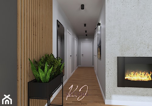 Kuchnia w industrialnym klimacie (dom Wieprz) - Hol / przedpokój, styl industrialny - zdjęcie od KJ Studio Projektowanie wnętrz