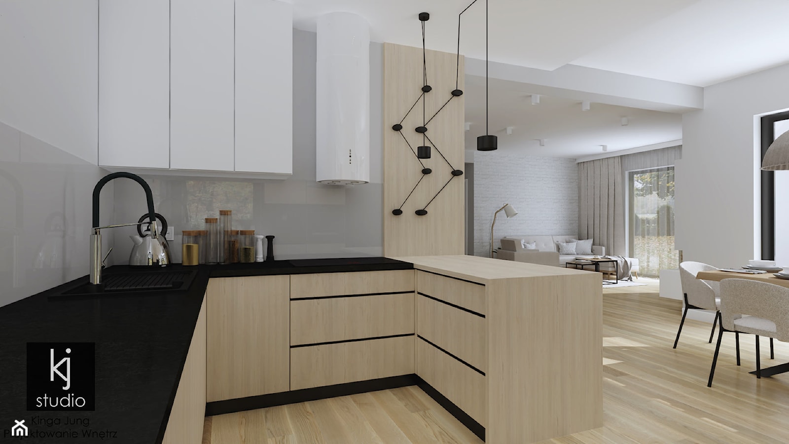 Dom w stylu skandynawskim - kuchnia - Kuchnia, styl skandynawski - zdjęcie od KJ Studio Projektowanie wnętrz - Homebook