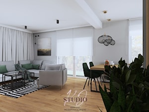 Salon w industrialnym klimacie (dom Wieprz) - Salon, styl industrialny - zdjęcie od KJ Studio Projektowanie wnętrz