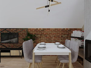 Salon w stylu industrialnym (Dom z widokiem na Beskidy) - Jadalnia, styl industrialny - zdjęcie od KJ Studio Projektowanie wnętrz
