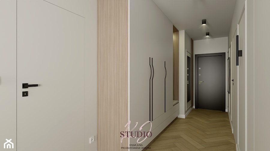 Przedpokój modern classic (Mieszkanie w Kętach) - Hol / przedpokój, styl nowoczesny - zdjęcie od KJ Studio Projektowanie wnętrz