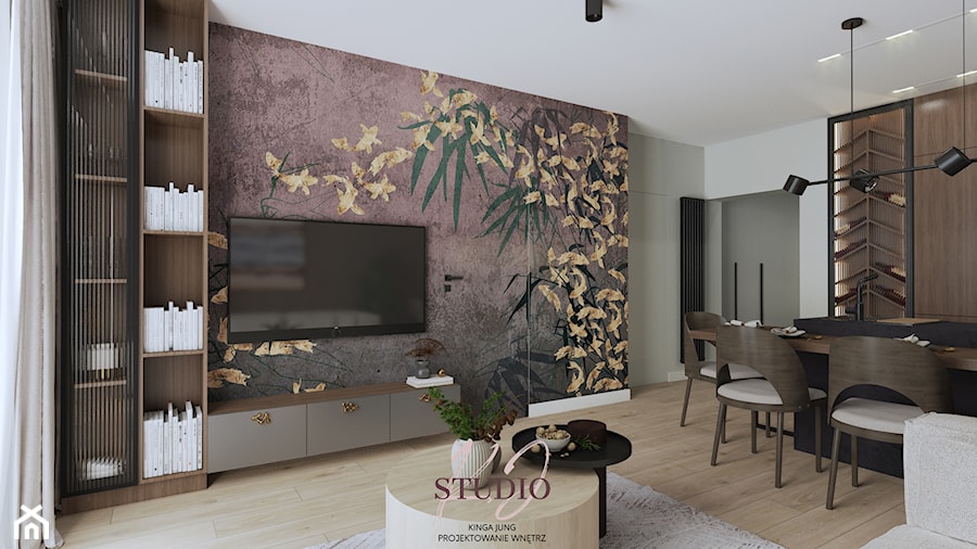 Przytulne i eleganckie mieszkanie - salon (Oświęcim) - Salon, styl nowoczesny - zdjęcie od KJ Studio Projektowanie wnętrz
