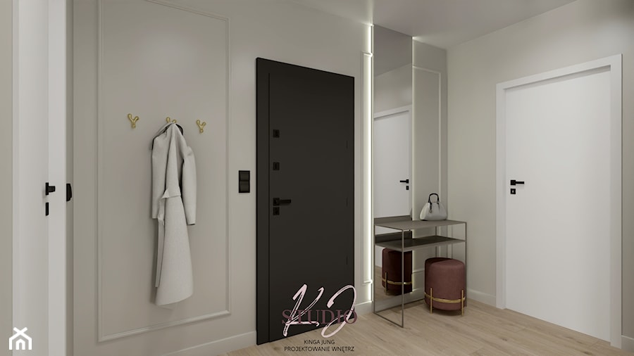 Przedpokój w stylu modern classic (Mieszkanie w Bielsku-Białej) - Hol / przedpokój, styl nowoczesny - zdjęcie od KJ Studio Projektowanie wnętrz