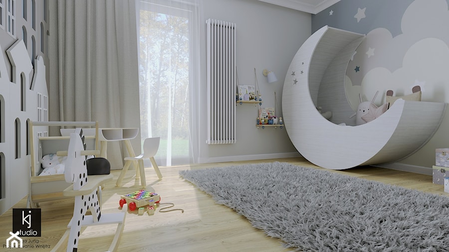 Pokój dziecięcy z tapetą - Pokój dziecka, styl skandynawski - zdjęcie od KJ Studio Projektowanie wnętrz