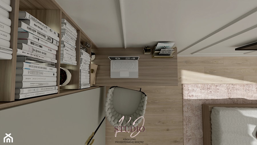 Domowe biuro w stylu modern classic (Mieszkanie w Bielsku-Białej) - Biuro, styl nowoczesny - zdjęcie od KJ Studio Projektowanie wnętrz