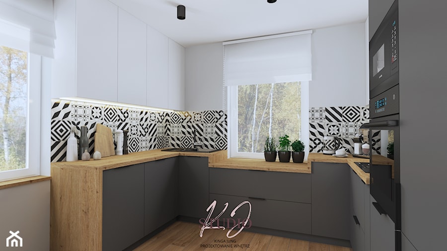 Kuchnia w industrialnym klimacie (dom Wieprz) - Kuchnia, styl industrialny - zdjęcie od KJ Studio Projektowanie wnętrz