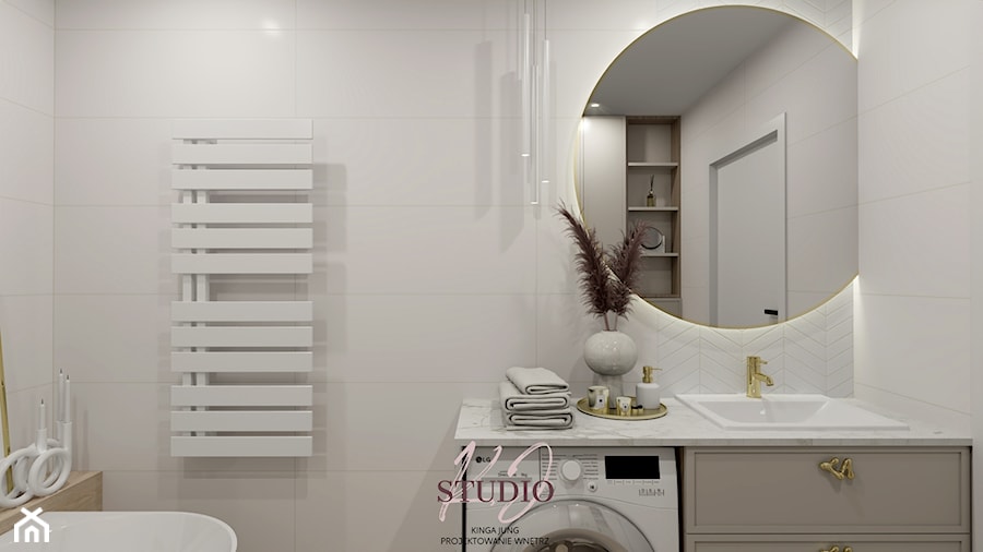 Łazienka w stylu modern classic (Mieszkanie w Bielsku-Białej) - Łazienka, styl nowoczesny - zdjęcie od KJ Studio Projektowanie wnętrz
