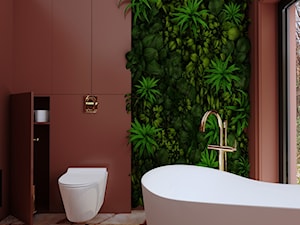 Bordowa łazienka - Łazienka, styl glamour - zdjęcie od KJ Studio Projektowanie wnętrz