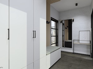 Dom w stylu skandynawskim - wiatrołap - Hol / przedpokój, styl skandynawski - zdjęcie od KJ Studio Projektowanie wnętrz
